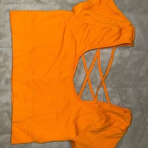 Aerie Orange Crop Top with Crisscross Back